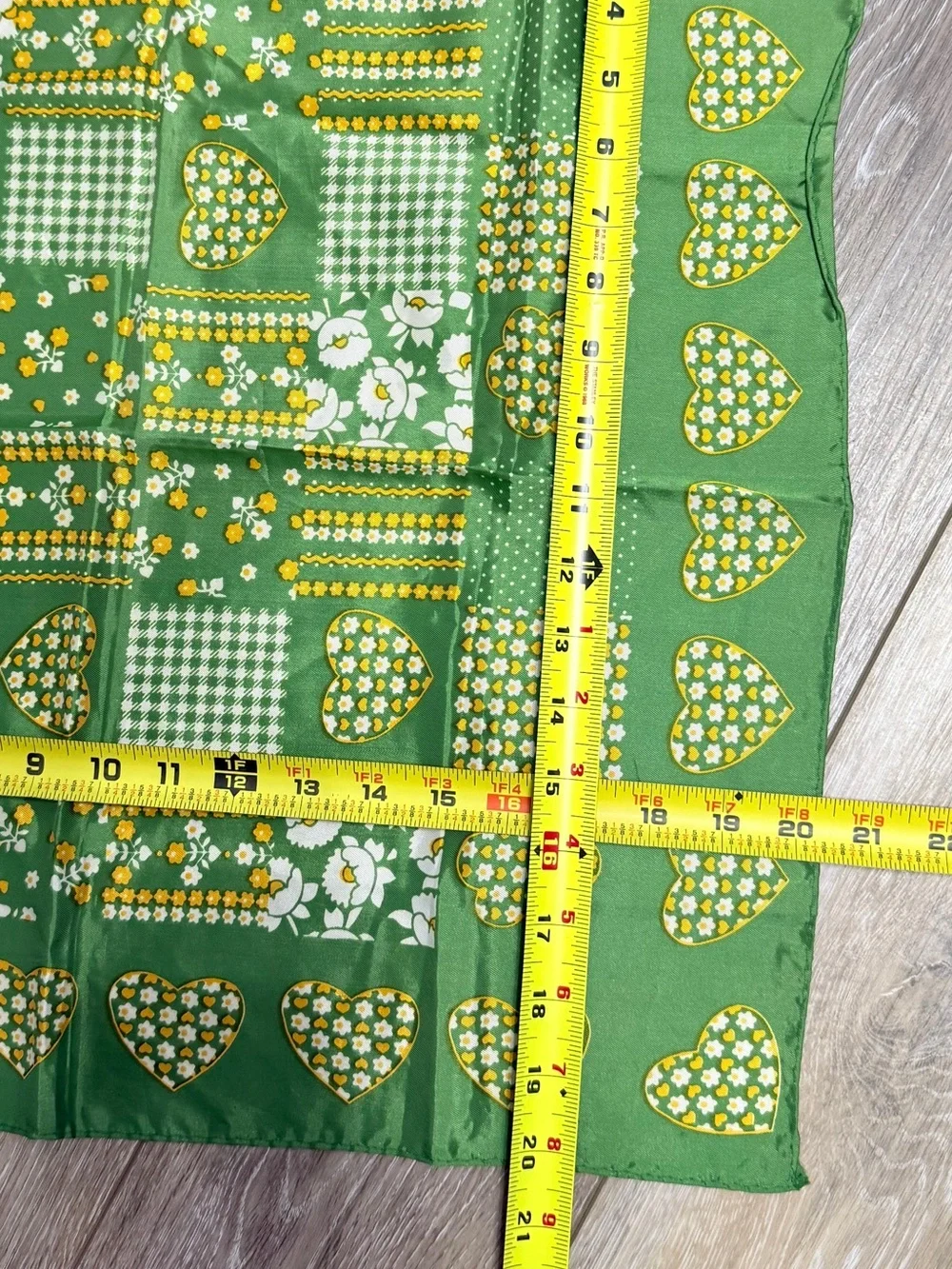 Green Patterned Silk Neck Scarf